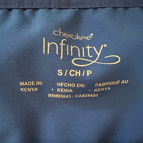 Cherokee Infiniti Scrub Set Blue Small Top XS Petite Pants - Picture 5 of 11